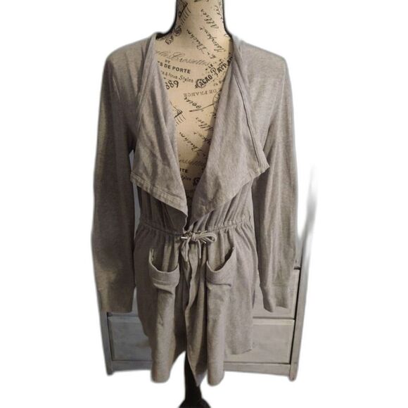 Michael kors tie front cardigan  jacket Md Gray Boho Classic Comfy - Picture 1 of 10